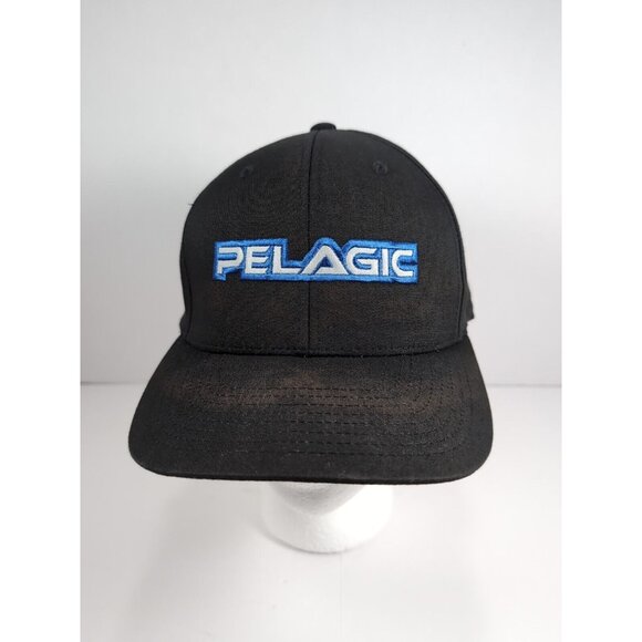 PELAGIC Fishing Flex Fit Logo Hat Embroidered Logo Black Size L - XL - Picture 1 of 9